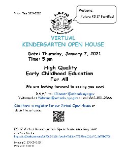 kindergarten open house flyer